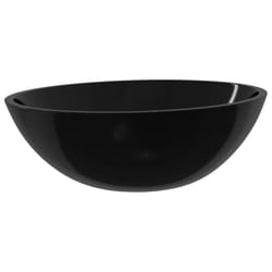 vidaXL Basin Glass Bathroom Washroom Sink Bowl Plumbing Fixture Multi Colours - Black