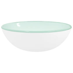 ) vidaXL Basin Tempered Glass Bathroom Sink Basin Multi Colours Multi Sizes - White, 35 x 12 cm (Diam. x H