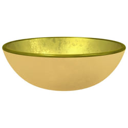 ) vidaXL Basin Tempered Glass Bathroom Sink Basin Multi Colours Multi Sizes - Gold, 35 x 12 cm (Diam. x H