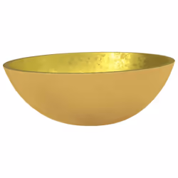 vidaXL Basin Glass Bathroom Washroom Sink Bowl Plumbing Fixture Multi Colours - Gold