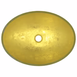 vidaXL Basin Glass Bathroom Washroom Sink Bowl Plumbing Fixture Multi Colours - Gold - Additional view 4