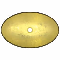 vidaXL Basin Tempered Glass Bathroom Sink Basin Plumbing Fixture Multi Colours - Gold - Additional view 4