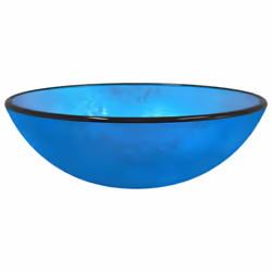 vidaXL Basin Tempered Glass Bathroom Sink Basin Multi Colours Multi Sizes - blue, 42 x 14 cm