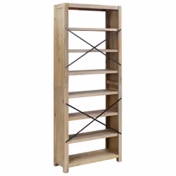 vidaXL Solid Wood Acacia Bookcase Display Shelf Storage Cabinet Multi Sizes - 80 x 30 x 200 cm - Additional view 6