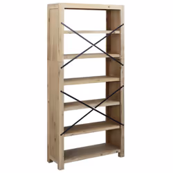 vidaXL Solid Wood Acacia Bookcase Display Shelf Storage Cabinet Multi Sizes - 80 x 30 x 170 cm - Additional view 3