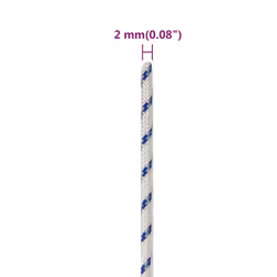 Marine Rope Dock Coil Boat Line Polypropylene Rope Multi Sizes Multi Colours - white and blue, 2 mm/ 500 m