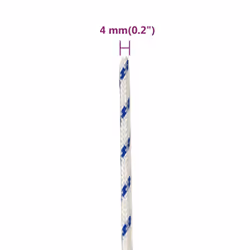 Marine Rope Dock Coil Boat Line Polypropylene Rope Multi Sizes Multi Colours - white and blue, 4 mm/ 25 m - Additional view 3