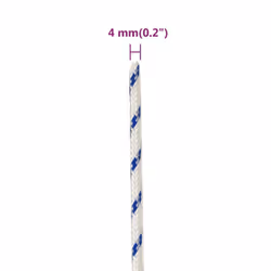 Marine Rope Dock Coil Boat Line Polypropylene Rope Multi Sizes Multi Colours - white and blue, 4 mm/ 100 m - Additional view 3