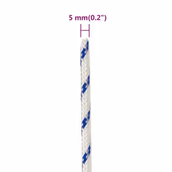 Marine Rope Dock Coil Boat Line Polypropylene Rope Multi Sizes Multi Colours - white and blue, 5 mm/ 100 m - Additional view 3