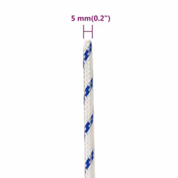 Marine Rope Dock Coil Boat Line Polypropylene Rope Multi Sizes Multi Colours - white and blue, 5 mm/ 250 m - Additional view 3