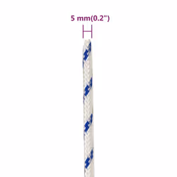 Marine Rope Dock Coil Boat Line Polypropylene Rope Multi Sizes Multi Colours - white and blue, 5 mm/ 500 m - Additional view 3