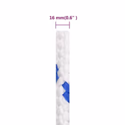 Marine Rope Dock Coil Boat Line Polypropylene Rope Multi Sizes Multi Colours - white and blue, 16 mm/ 100 m - Additional view 5