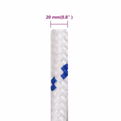 Marine Rope Dock Coil Boat Line Polypropylene Rope Multi Sizes Multi Colours - white and blue, 20 mm/ 100 m - Additional view 3