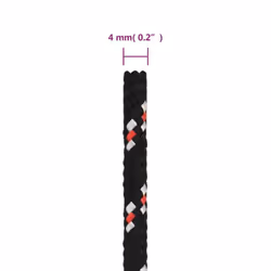 Marine Rope Dock Coil Boat Line Polypropylene Rope Multi Sizes Multi Colours - black and red, 4 mm/ 100 m - Additional view 3