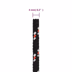 Marine Rope Dock Coil Boat Line Polypropylene Rope Multi Sizes Multi Colours - black and red, 4 mm/ 250 m - Additional view 3