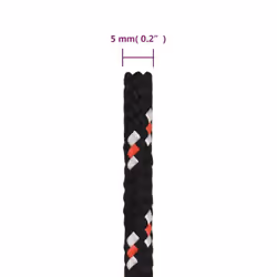 Marine Rope Dock Coil Boat Line Polypropylene Rope Multi Sizes Multi Colours - black and red, 5 mm/ 25 m - Additional view 3