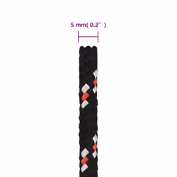 Marine Rope Dock Coil Boat Line Polypropylene Rope Multi Sizes Multi Colours - black and red, 5 mm/ 100 m - Additional view 5