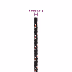 Marine Rope Dock Coil Boat Line Polypropylene Rope Multi Sizes Multi Colours - black and red, 6 mm/ 25 m - Additional view 5