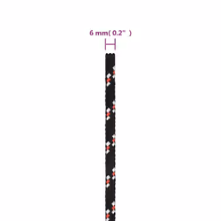 Marine Rope Dock Coil Boat Line Polypropylene Rope Multi Sizes Multi Colours - black and red, 6 mm/ 50 m - Additional view 3