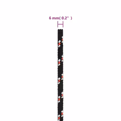 Marine Rope Dock Coil Boat Line Polypropylene Rope Multi Sizes Multi Colours - black and red, 6 mm/ 250 m - Additional view 5
