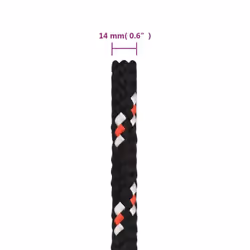 Marine Rope Dock Coil Boat Line Polypropylene Rope Multi Sizes Multi Colours - black and red, 14 mm/ 25 m - Additional view 3