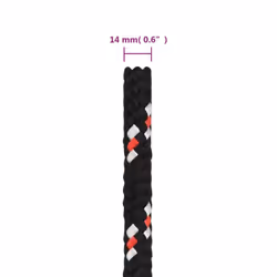 Marine Rope Dock Coil Boat Line Polypropylene Rope Multi Sizes Multi Colours - black and red, 14 mm/ 100 m - Additional view 3