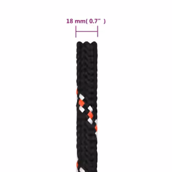 Marine Rope Dock Coil Boat Line Polypropylene Rope Multi Sizes Multi Colours - black and red, 18 mm/ 100 m - Additional view 3