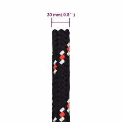 Marine Rope Dock Coil Boat Line Polypropylene Rope Multi Sizes Multi Colours - black and red, 20 mm/ 50 m - Additional view 3