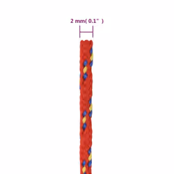 Marine Rope Dock Coil Boat Line Polypropylene Rope Multi Sizes Multi Colours - red, 2 mm/ 100 m - Additional view 5