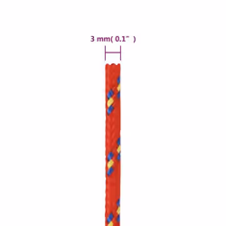 Marine Rope Dock Coil Boat Line Polypropylene Rope Multi Sizes Multi Colours - red, 3 mm/ 100 m - Additional view 3