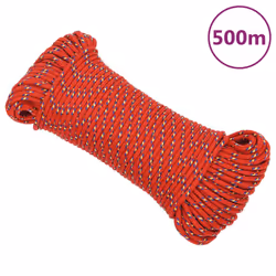 Marine Rope Dock Coil Boat Line Polypropylene Rope Multi Sizes Multi Colours - red, 3 mm/ 500 m