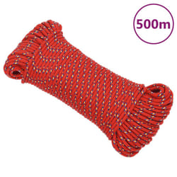 Marine Rope Dock Coil Boat Line Polypropylene Rope Multi Sizes Multi Colours - red, 3 mm/ 500 m