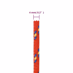Marine Rope Dock Coil Boat Line Polypropylene Rope Multi Sizes Multi Colours - red, 4 mm/ 50 m - Additional view 5