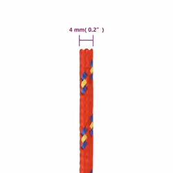 Marine Rope Dock Coil Boat Line Polypropylene Rope Multi Sizes Multi Colours - red, 4 mm/ 100 m - Additional view 3