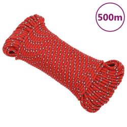 Marine Rope Dock Coil Boat Line Polypropylene Rope Multi Sizes Multi Colours - red, 4 mm/ 500 m