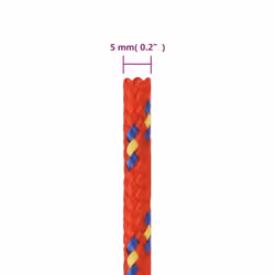 Marine Rope Dock Coil Boat Line Polypropylene Rope Multi Sizes Multi Colours - red, 5 mm/ 100 m - Additional view 5