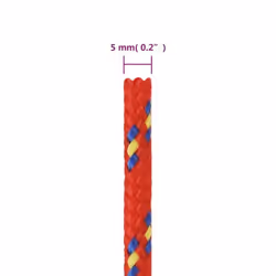 Marine Rope Dock Coil Boat Line Polypropylene Rope Multi Sizes Multi Colours - red, 5 mm/ 500 m - Additional view 3