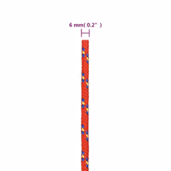 Marine Rope Dock Coil Boat Line Polypropylene Rope Multi Sizes Multi Colours - red, 6 mm/ 25 m - Additional view 5