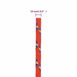 Marine Rope Dock Coil Boat Line Polypropylene Rope Multi Sizes Multi Colours - red, 10 mm/ 100 m - Additional view 3