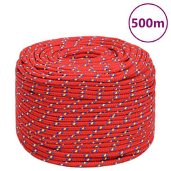 Marine Rope Dock Coil Boat Line Polypropylene Rope Multi Sizes Multi Colours - red, 10 mm/ 500 m