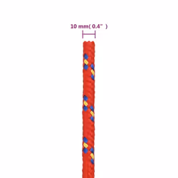 Marine Rope Dock Coil Boat Line Polypropylene Rope Multi Sizes Multi Colours - red, 10 mm/ 500 m