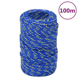 Marine Rope Dock Coil Boat Line Polypropylene Rope Multi Sizes Multi Colours - blue, 2 mm/ 100 m