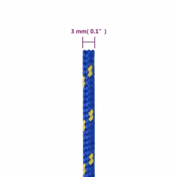 Marine Rope Dock Coil Boat Line Polypropylene Rope Multi Sizes Multi Colours - blue, 3 mm/ 25 m - Additional view 5