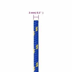 Marine Rope Dock Coil Boat Line Polypropylene Rope Multi Sizes Multi Colours - blue, 3 mm/ 250 m - Additional view 3