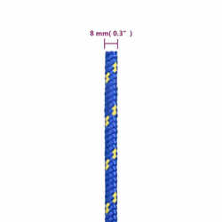 Marine Rope Dock Coil Boat Line Polypropylene Rope Multi Sizes Multi Colours - blue, 8 mm/ 25 m