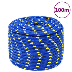 Marine Rope Dock Coil Boat Line Polypropylene Rope Multi Sizes Multi Colours - blue, 14 mm/ 100 m