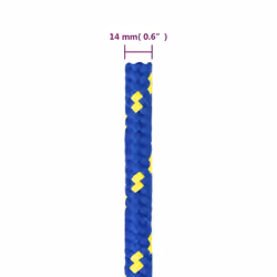 Marine Rope Dock Coil Boat Line Polypropylene Rope Multi Sizes Multi Colours - blue, 14 mm/ 100 m