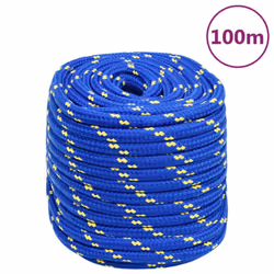 Marine Rope Dock Coil Boat Line Polypropylene Rope Multi Sizes Multi Colours - blue, 16 mm/ 100 m