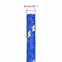 Marine Rope Dock Coil Boat Line Polypropylene Rope Multi Sizes Multi Colours - blue, 20 mm/ 100 m