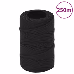 Marine Rope Dock Coil Boat Line Polypropylene Rope Multi Sizes Multi Colours - black, 2 mm/ 250 m